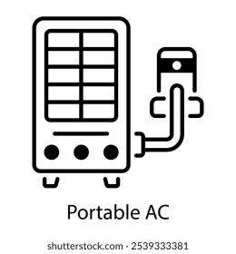 Ícone ac portátil em estilo de estrutura de tópicos 