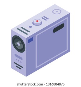 Icono de cámara de acción portátil. Isométrico icono del vector de cámara de acción portátil para el diseño web aislado en fondo blanco