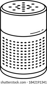 Portable Air Cleaner. Vector Outline Illustration.