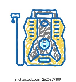 compressor de ar portátil ícone doodle esboço vetor. compressor de ar portátil sinal. símbolo isolado ilustração