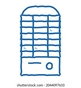 Portable Air Conditioner Fan Cool Device sketch icon vector. Hand drawn blue doodle line art isolated symbol illustration
