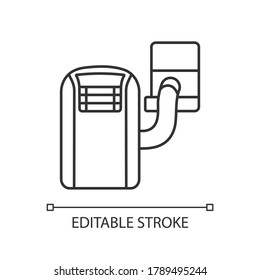 Portable air conditioner linear icon. Household appliance for room interior cooling thin line customizable illustration. Contour symbol. Mobile AC vector isolated outline drawing. Editable stroke