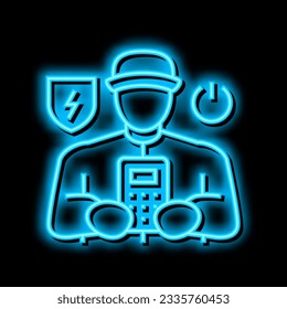 portable appliance testing neon light sign vector. portable appliance testing illustration