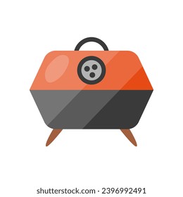Portable barbecue grill vector illustration