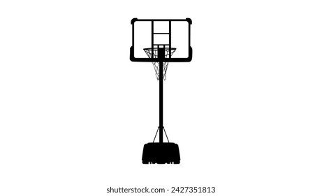 Portable Basketball Hoop, black isolated silhouette