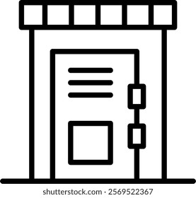 Portable Bathroom Line Vector Icon Design