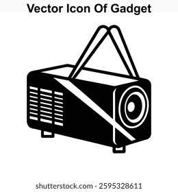 Portable Black Gadget Vector Icon Illustration Design Image