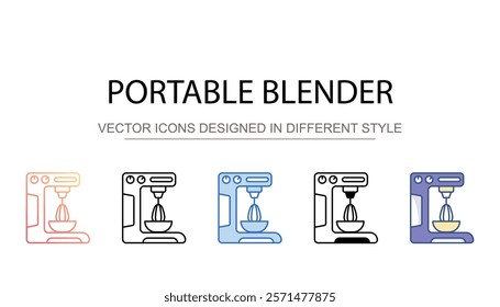 Portable Blender icon design with white background stock illustration