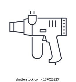 Icono del ventilador portátil, ilustración lineal aislada, vector de línea delgada, signo de diseño web, símbolo de concepto de contorno con trazo editable sobre fondo blanco.