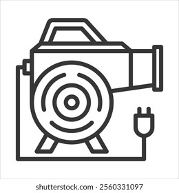 Portable Blower Outline Icon Vector Illustration