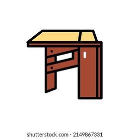Portable book table line color icon. Air space adjustable. Outline pictogram for web page, mobile app, promo