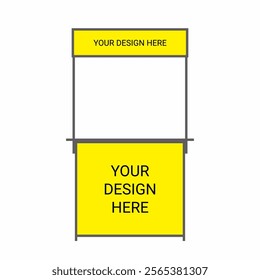 Portable booth front view illustration for business franchise bazaar