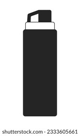 Portable bottle for water flat monochrome isolated vector object. Sport bottle. Editable black and white line art drawing. Simple outline spot illustration for web graphic design