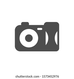 Portable camera glyph icon and photography concept