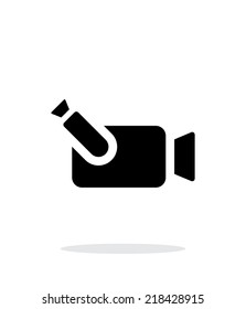 Portable camera simple icon on white background. Vector illustration.