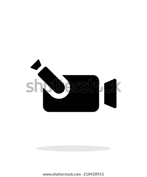Portable camera simple icon on white\
background. Vector\
illustration.