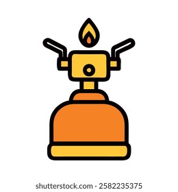 Portable camping stove illustration isolated vector