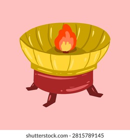 Portable Camping Stove Vector Illustration Isolated on White Background