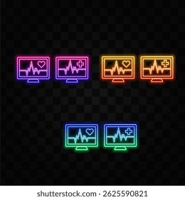 Portable cardiac health monitoring equipment. neon style..