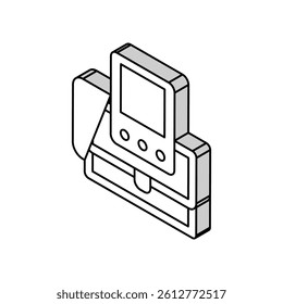 portable cardio device isometric icon vector. portable cardio device sign. isolated symbol illustration