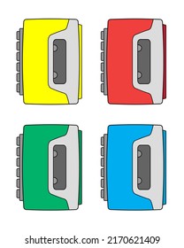 Portable cassette player four colors