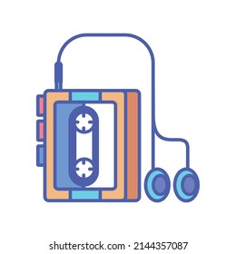 portable cassette player retro tech icon
