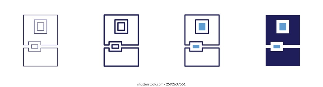 Portable charger icon in 4 different styles. Thin Line, Line, Bold Line, Duotone. Duotone style. Editable stroke.