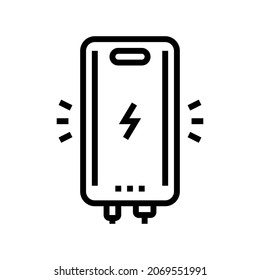 portable charger line icon vector. portable charger sign. isolated contour symbol black illustration