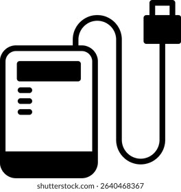 Portable Charger Semi Solid Icon Design