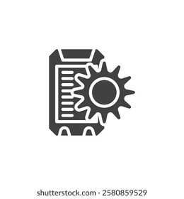 A portable charger with a sun vector icon. filled flat sign for mobile concept and web design. Solar Charger glyph icon. Symbol, logo illustration. Vector graphics