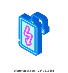 portable charging option isometric icon vector. portable charging option sign. isolated symbol illustration
