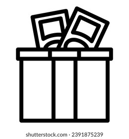 Portable charity box icon outline vector. Help people. Money social