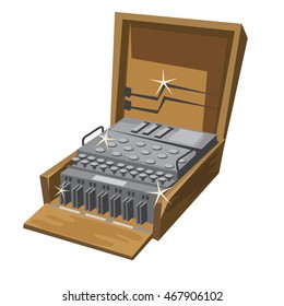 A portable cipher machine. Vector illustration.
