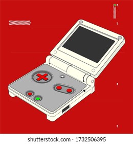 portable classic console game isometric design vector illustration