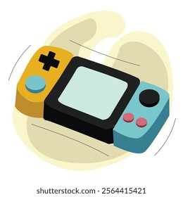 portable classic console game pad flat design vector