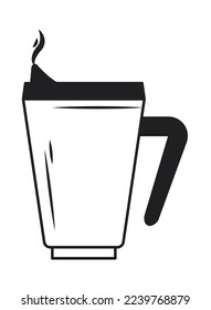 portable coffee mug on white background