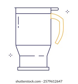 Portable Coffee and Tea Mug Vector Icon Design