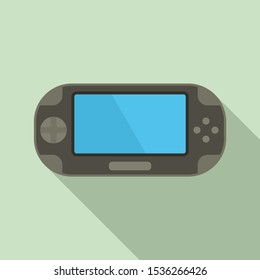Portable color game console icon. Flat illustration of portable color game console vector icon for web design