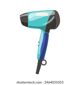 Portable compact hairdryer electric appliance for home usage isolated on white background