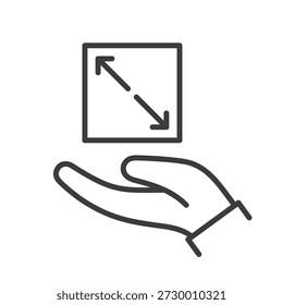portable compact size icon, small object, line vector illustration