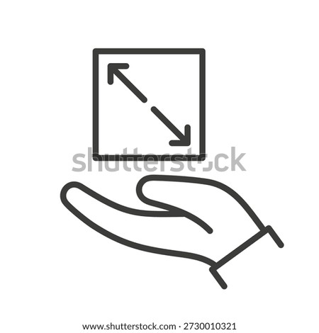 portable compact size icon, small object, line vector illustration