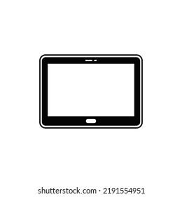 portable computer, internet tablet icon in black flat glyph, filled style isolated on white background