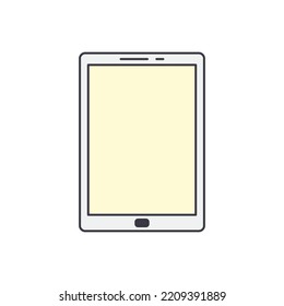 portable computer, internet tablet icon in color, isolated on white background 