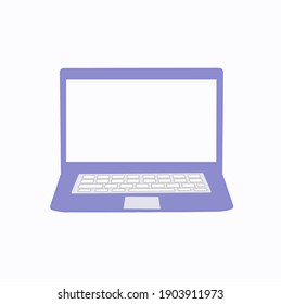 Ordenador portátil Purple, pantalla gris, forma recta 