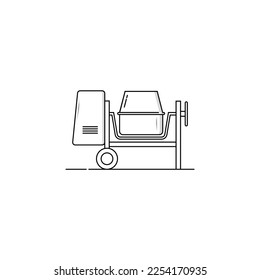 gráficos vectoriales del icono del mezclador de cemento de hormigón portátil