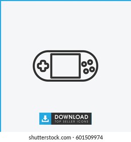 portable console icon. simple outline portable console vector icon. on white background.