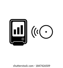 Portable Continuous Blood Glucose Monitoring System Icon On White. Vector Illustration