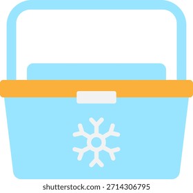 Ícone portátil da caixa do resfriador com símbolo de floco de neve