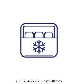 Portable Cooler Box Line Icon On White