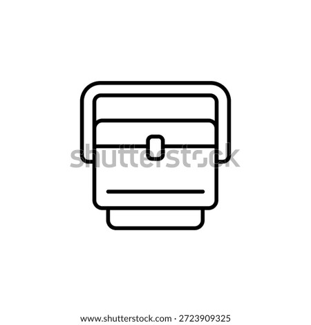 Portable Cooler Box Outline Icon Travel Outdoor Equipment